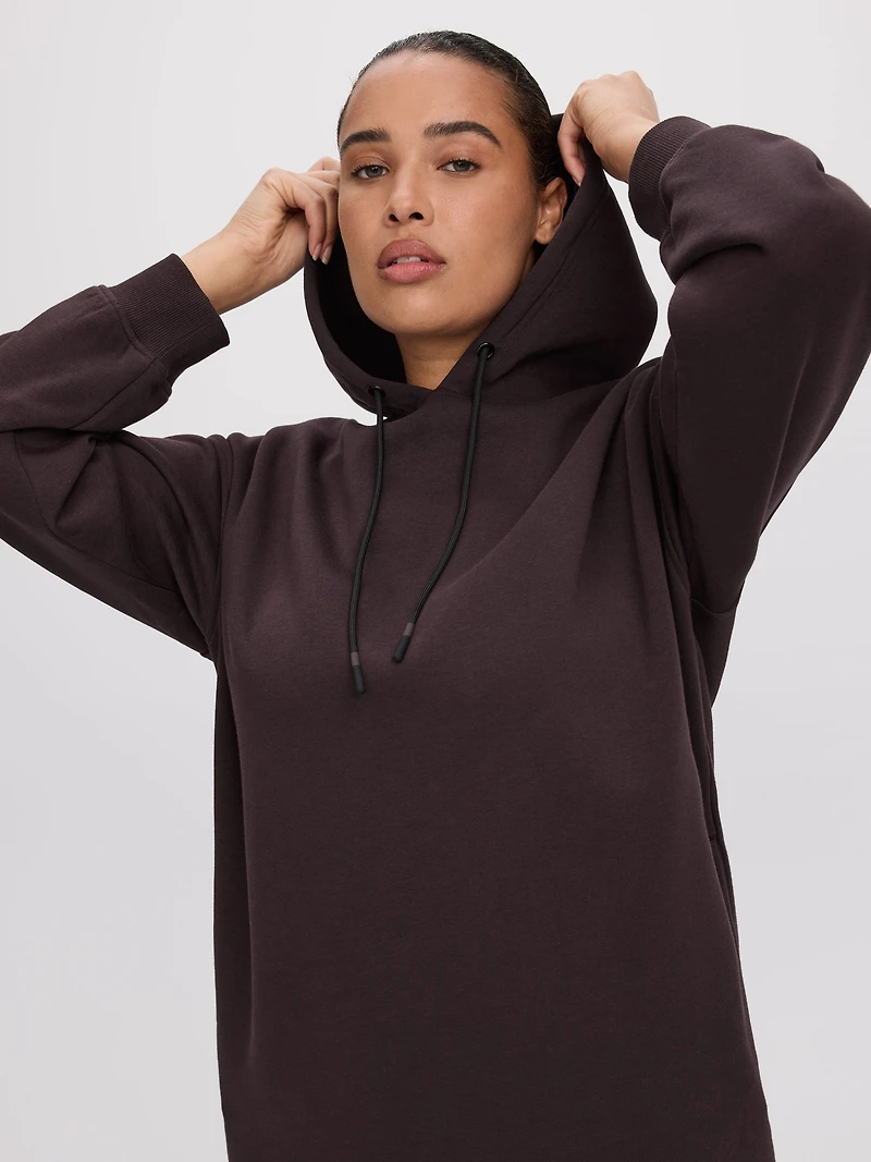 Robe midi à capuchon en French Terry