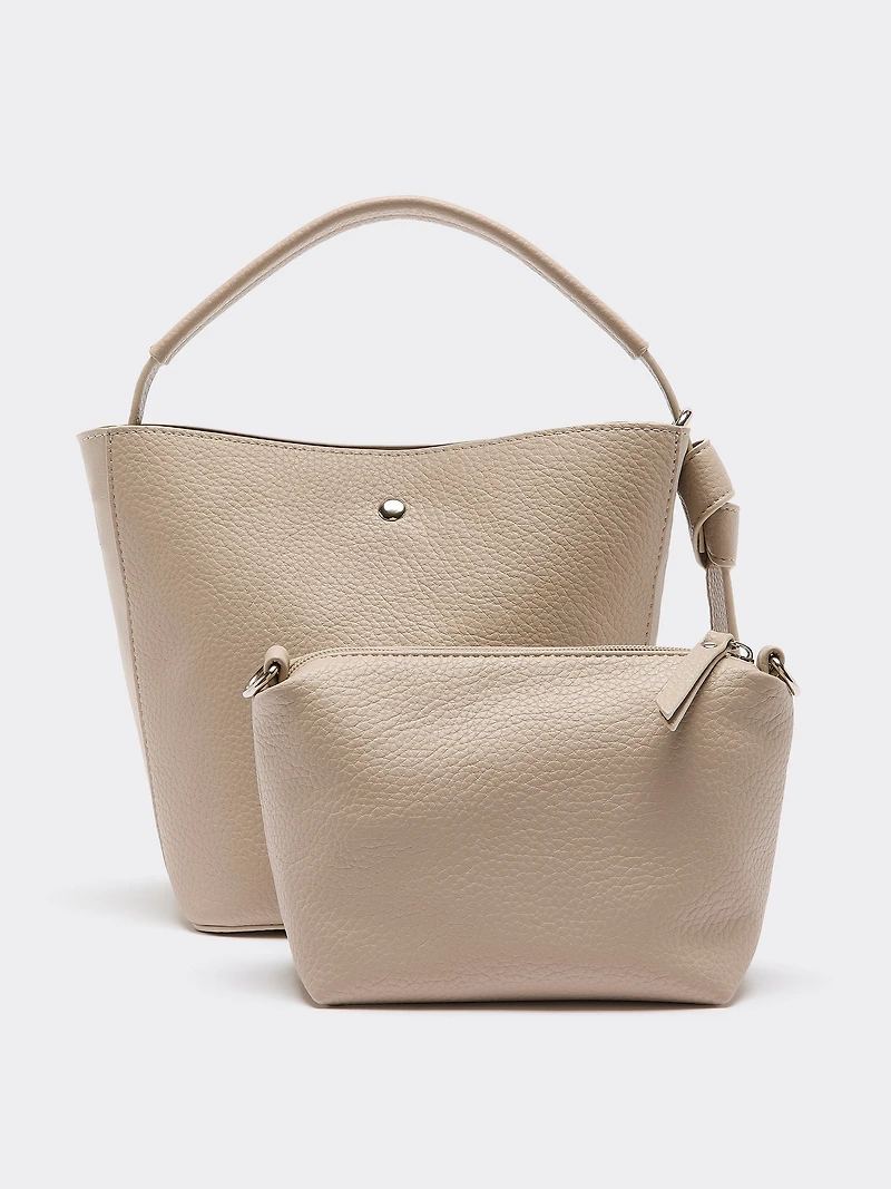Faux Leather Bucket Bag