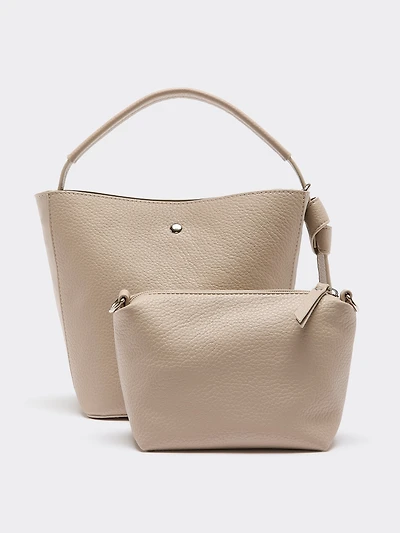 Faux Leather Bucket Bag