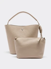 Faux Leather Bucket Bag
