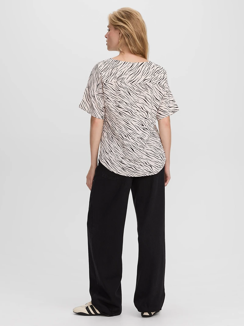 Crew-Neck T-Shirt Blouse