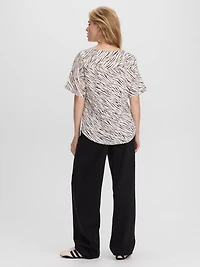 Crew-Neck T-Shirt Blouse