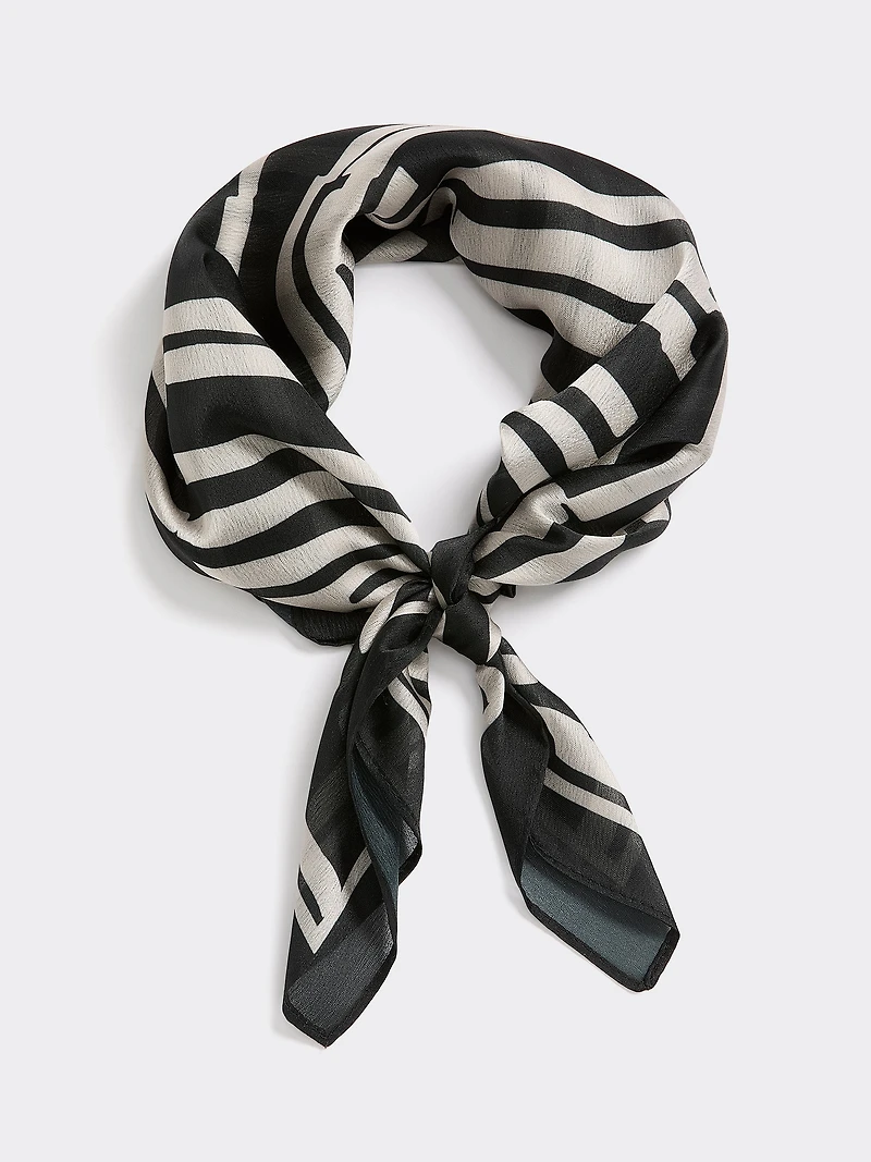 Square Scarf with Geometric Pattern