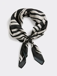 Square Scarf with Geometric Pattern