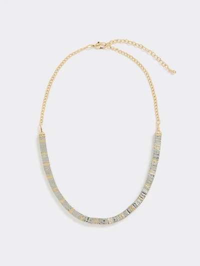 Two-Tone Metallic Short Necklace