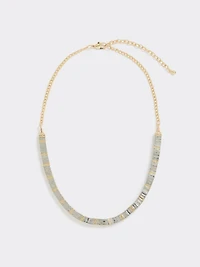 Two-Tone Metallic Short Necklace