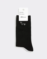 Embroidered Dog Crew Socks