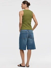 Scoop-Neck Ribbed Tank