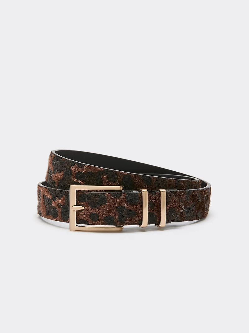 Dark Leopard-Print Belt