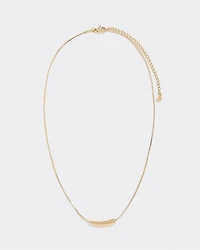 Stainless Steel Short Necklace with Tube Pendant