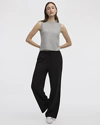 Pantalon à jambe large et taille haute élastique - L'Intemporelle
