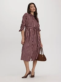 Long-Sleeve Midi Shirtdress