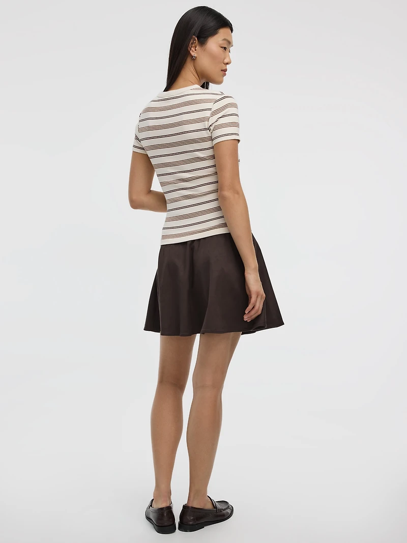 Striped Ribbed Crew-Neck T-Shirt