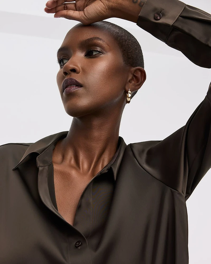 Satin Long-Sleeve Shirt