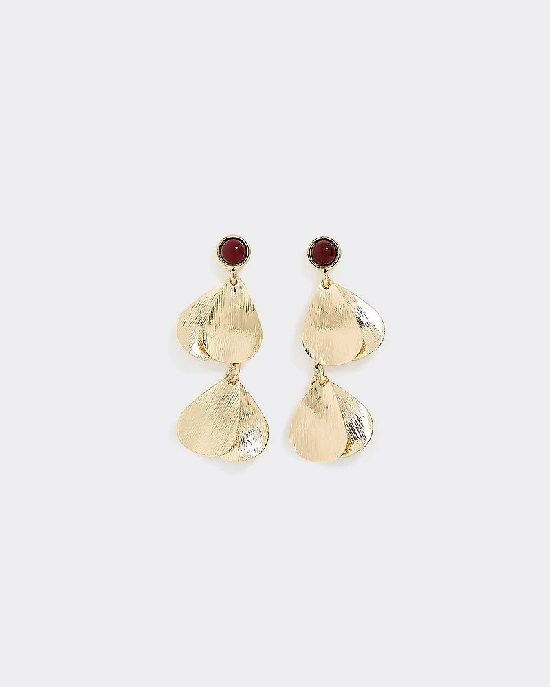 Boucles d'oreilles à pendentifs de feuilles