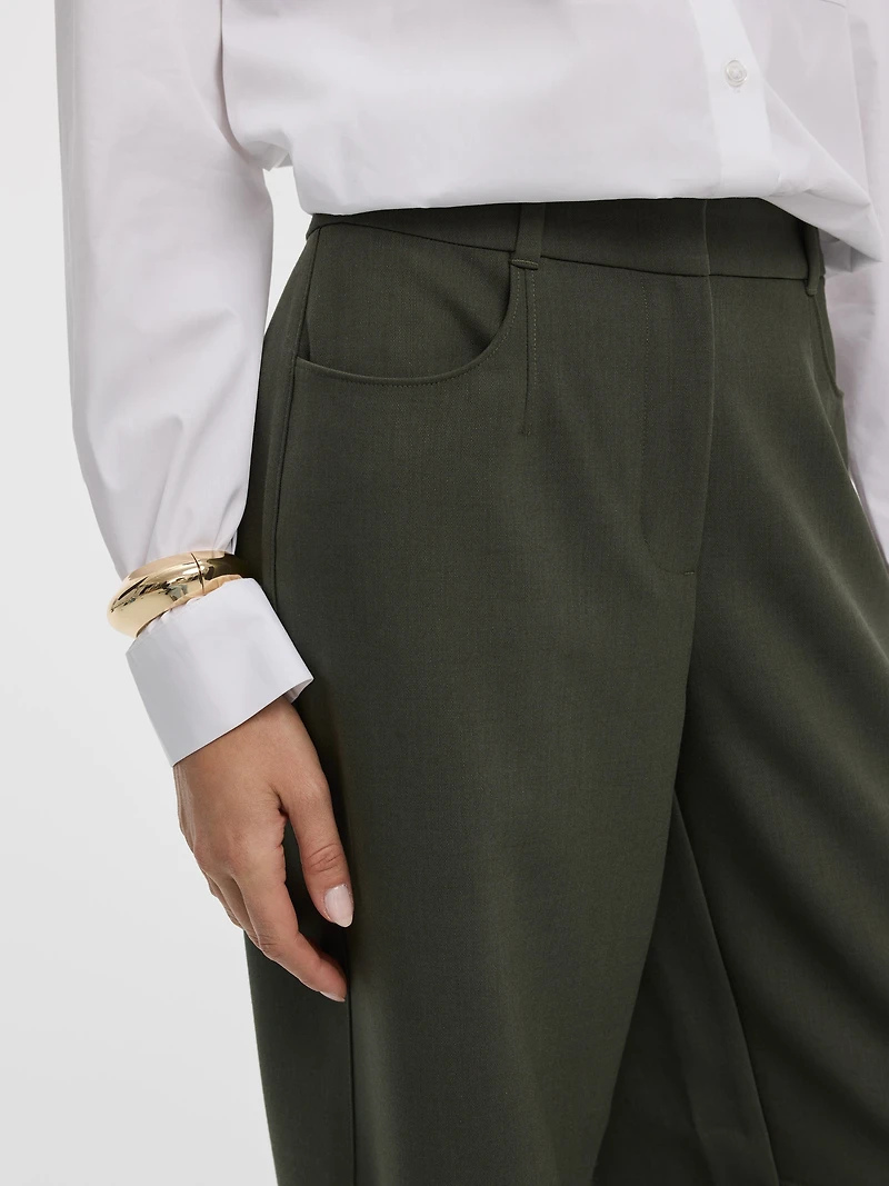 Pantalon taille mi-haute à jambe ballon