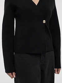 Haut croisé à manches longues et col V