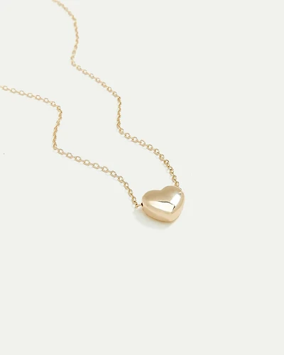 Short Necklace with Bubble Heart Pendant