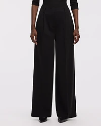 Wide-Leg High-Rise Crepe Pants