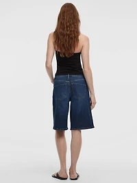 Bermuda en jean à taille mi-haute