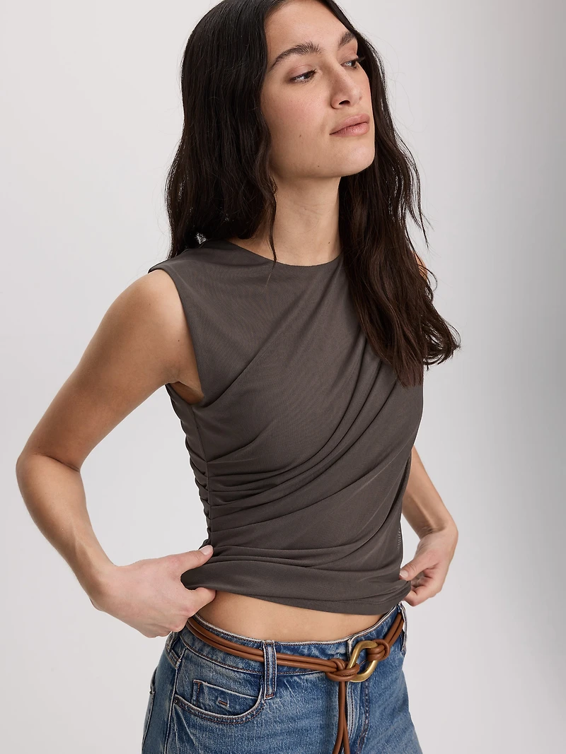 Sleeveless Draped Top