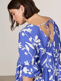 Long-Sleeve V-Neck Empire-Cut Dress