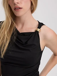Haut sans manches à encolure asymétrique