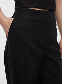 Pantalon en mélange de lin à jambe ballon