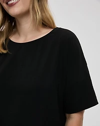 Short-Sleeve Crew-Neck T-Shirt Blouse