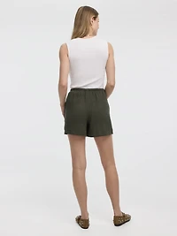 Short en coton gaufré