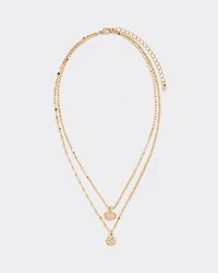 Two-Chain Short Necklace with Pendants