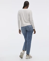 Long-Sleeve Crew-Neck Ribbed Tee - R Essentials