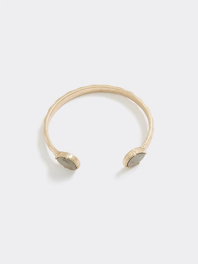 Open Cuff Bracelet with Semi-Precious Stones