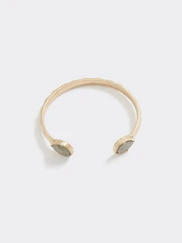 Open Cuff Bracelet with Semi-Precious Stones