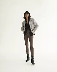 Slim-Leg High-Rise Ankle Pant