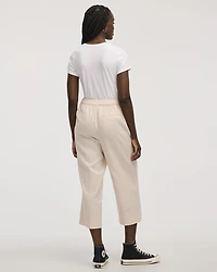 Cropped Wide-Leg Linen-Blend Pant - Petite