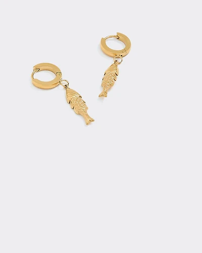 Anneaux en acier inoxydable avec pendentif poisson