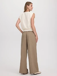Veste en tricot sans manches à col rond