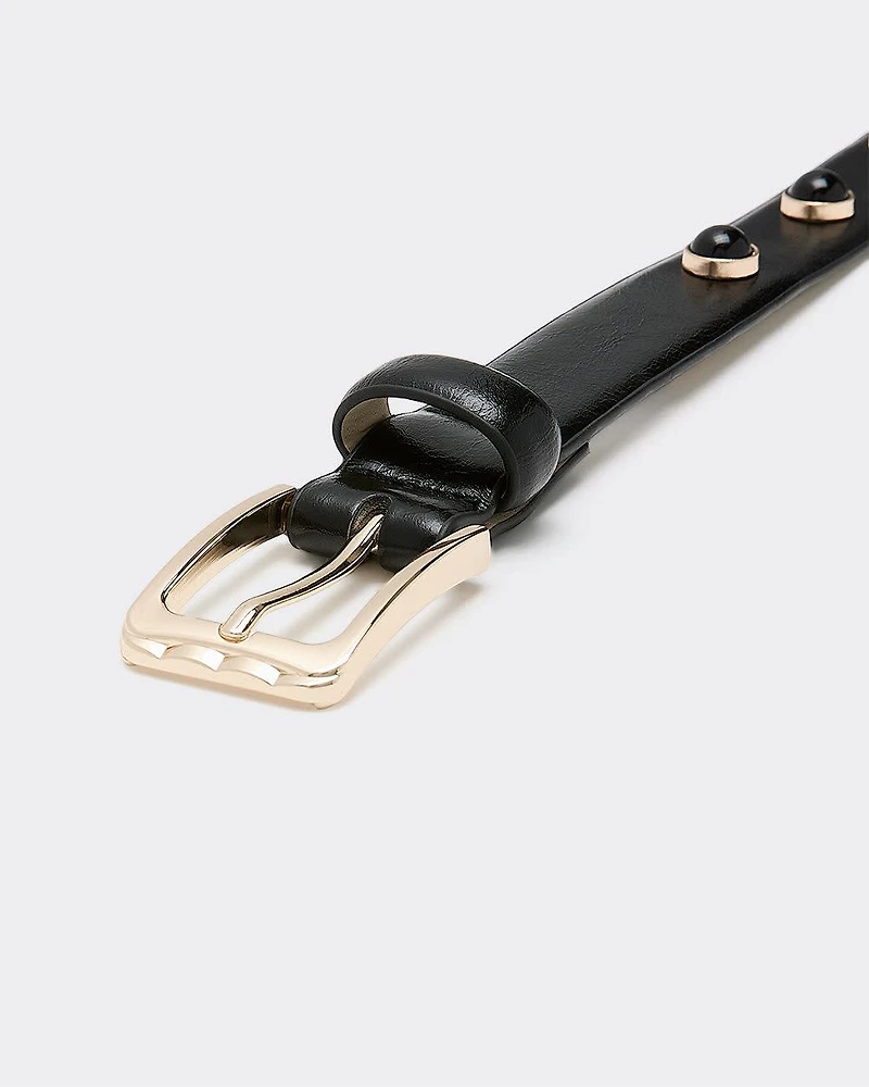 Faux Leather Belt with Studs