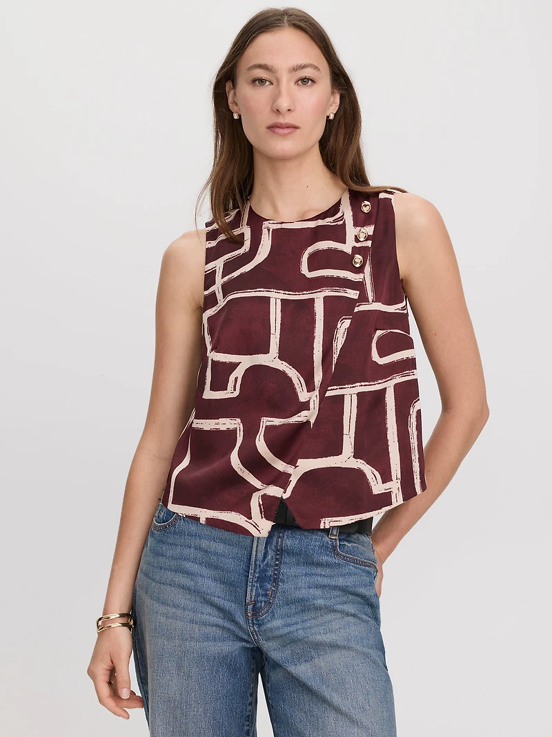 Sleeveless Wrap Top