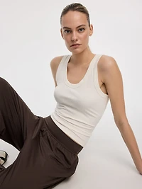 Scoop-Neck Ribbed Tank