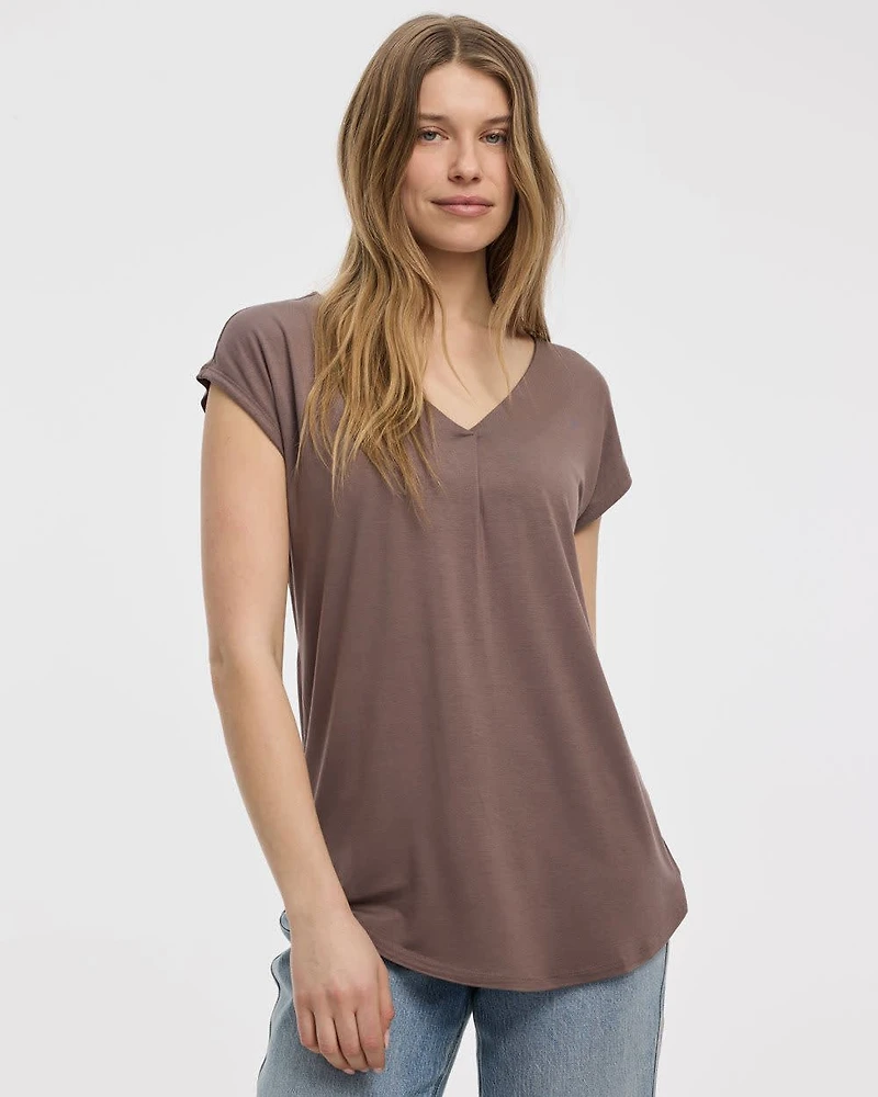 Extended-Sleeve V-Neck Tunic
