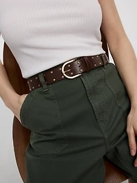 Ceinture en faux cuir à clous