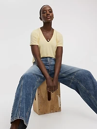 Pantalon taille mi-haute à jambe ballon