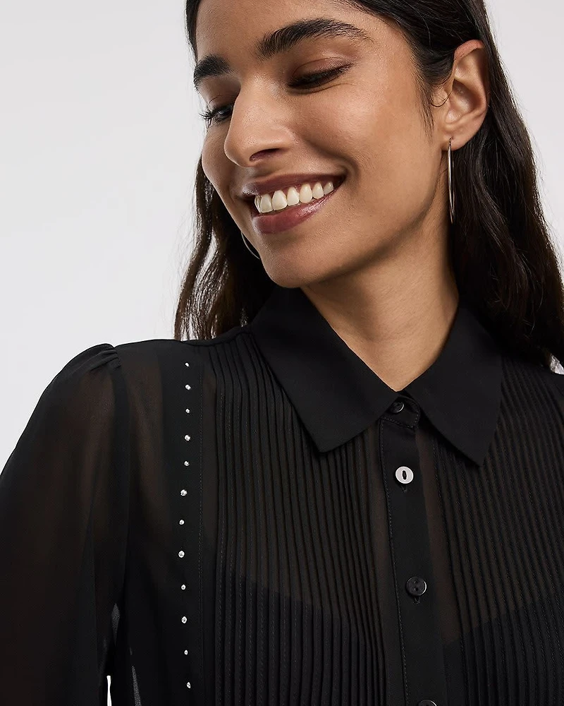 Long-Sleeve Shirt with Studs