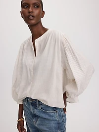 Blouse rayée à manches 3/4