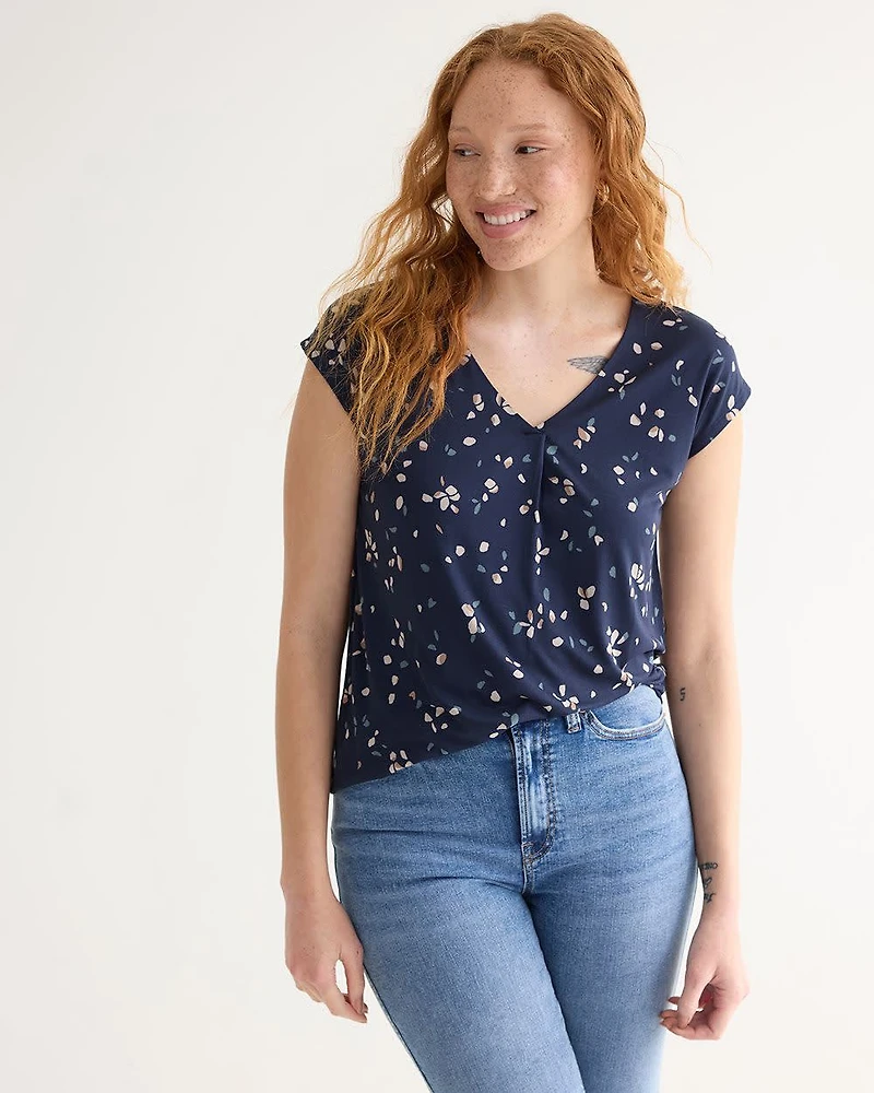 Extended-Sleeve V-Neck Tunic