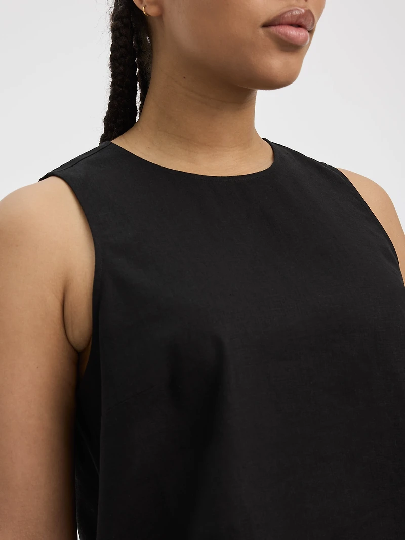 Blouse sans manches à col rond