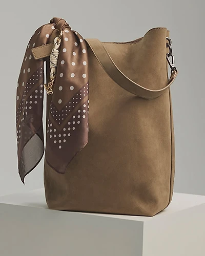 Faux Suede Bucket Bag