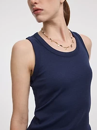 Camisole côtelée à col dégagé